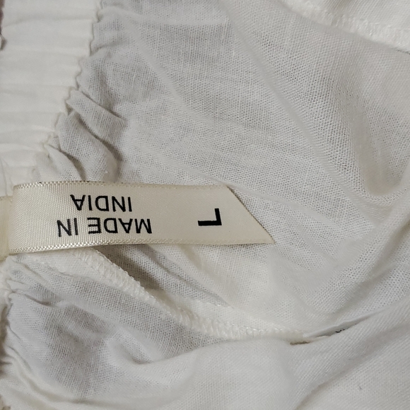 White Sheer Wide Leg Elastic Waistband Etc. By lazy daisy Boho Palozza Pants - Picture 9 of 13